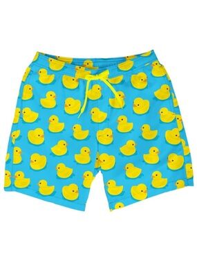 South Beach Men’s RUBBER DUCKY STRETCH SWIM TRUNKS 5” INSEAM